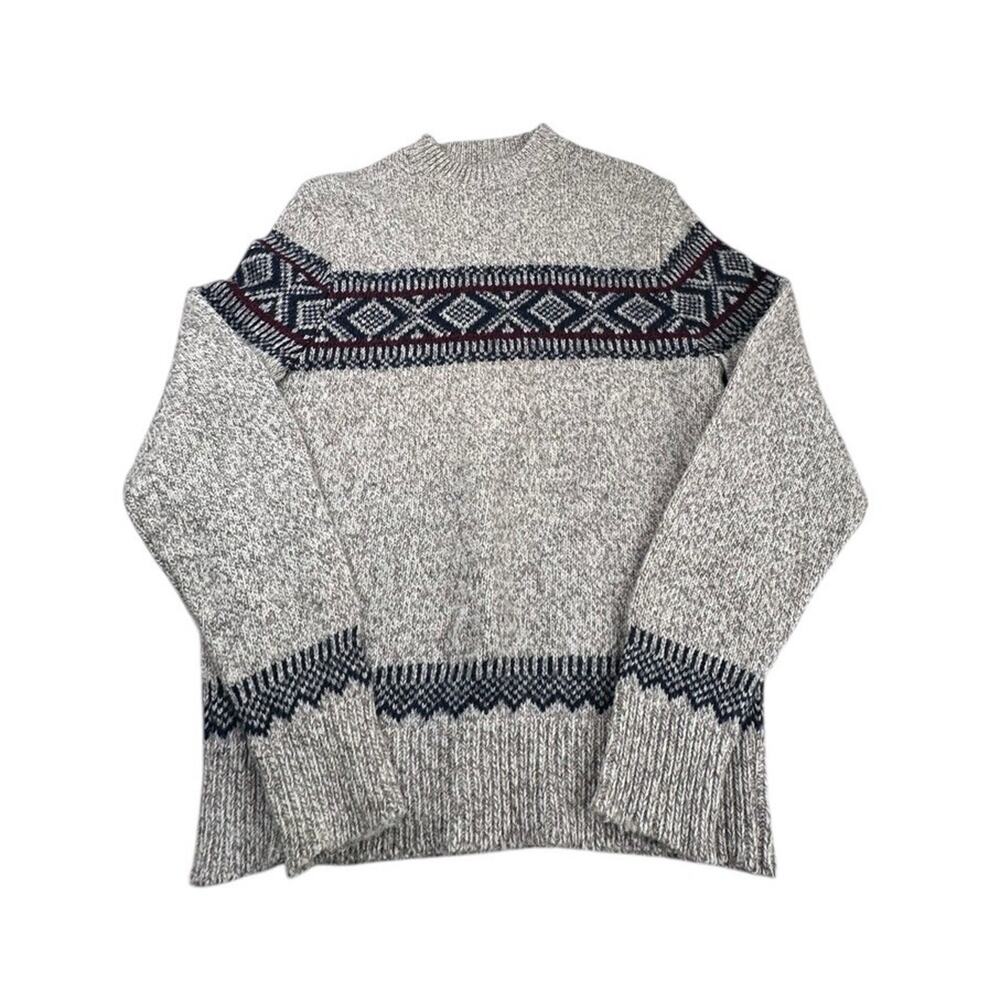 Vintage Lobo by Pendleton Women’s Large Wool Sweater Gray Fair Isle Nordic
